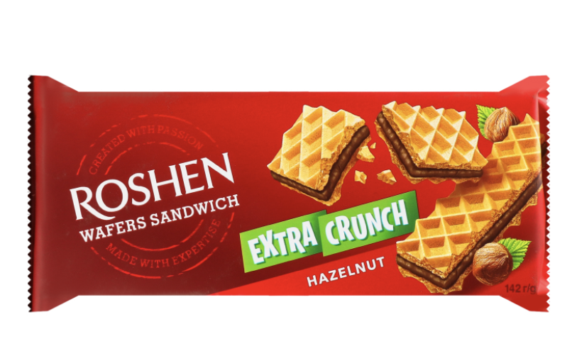 Вафлі CRUNCH Roshen Sandwich Crunch горіх 142г